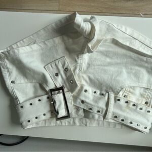White Belted Corset Top